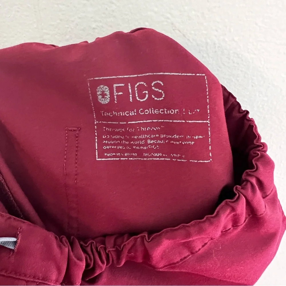FIGS- Pisco Basic Scrub Pants Burgundy Medical Nurse Doctor Tall